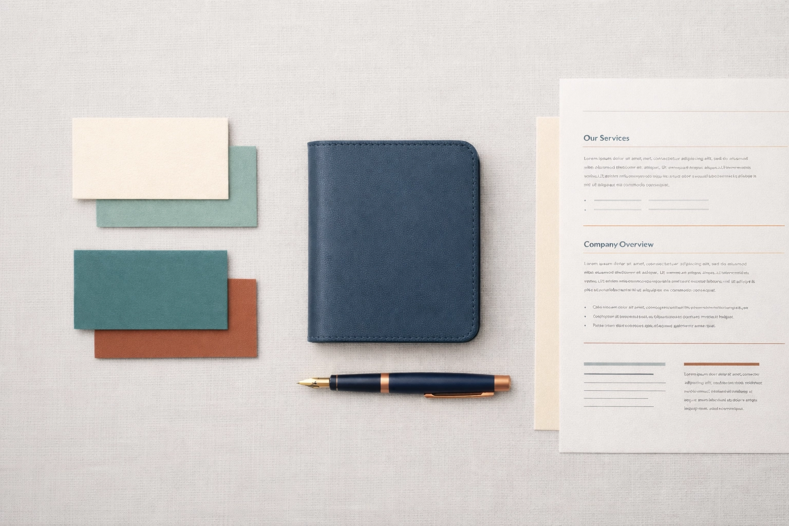 Professional business branding materials showing consistent local business information