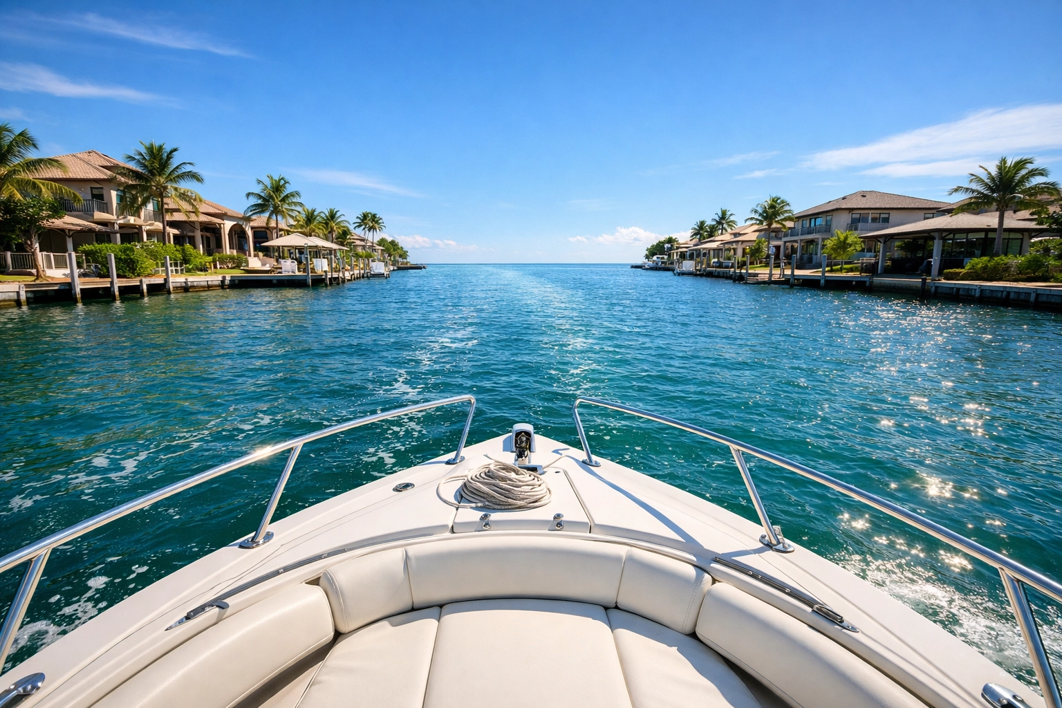 Direct Gulf access through Cape Coral canal with no bridges