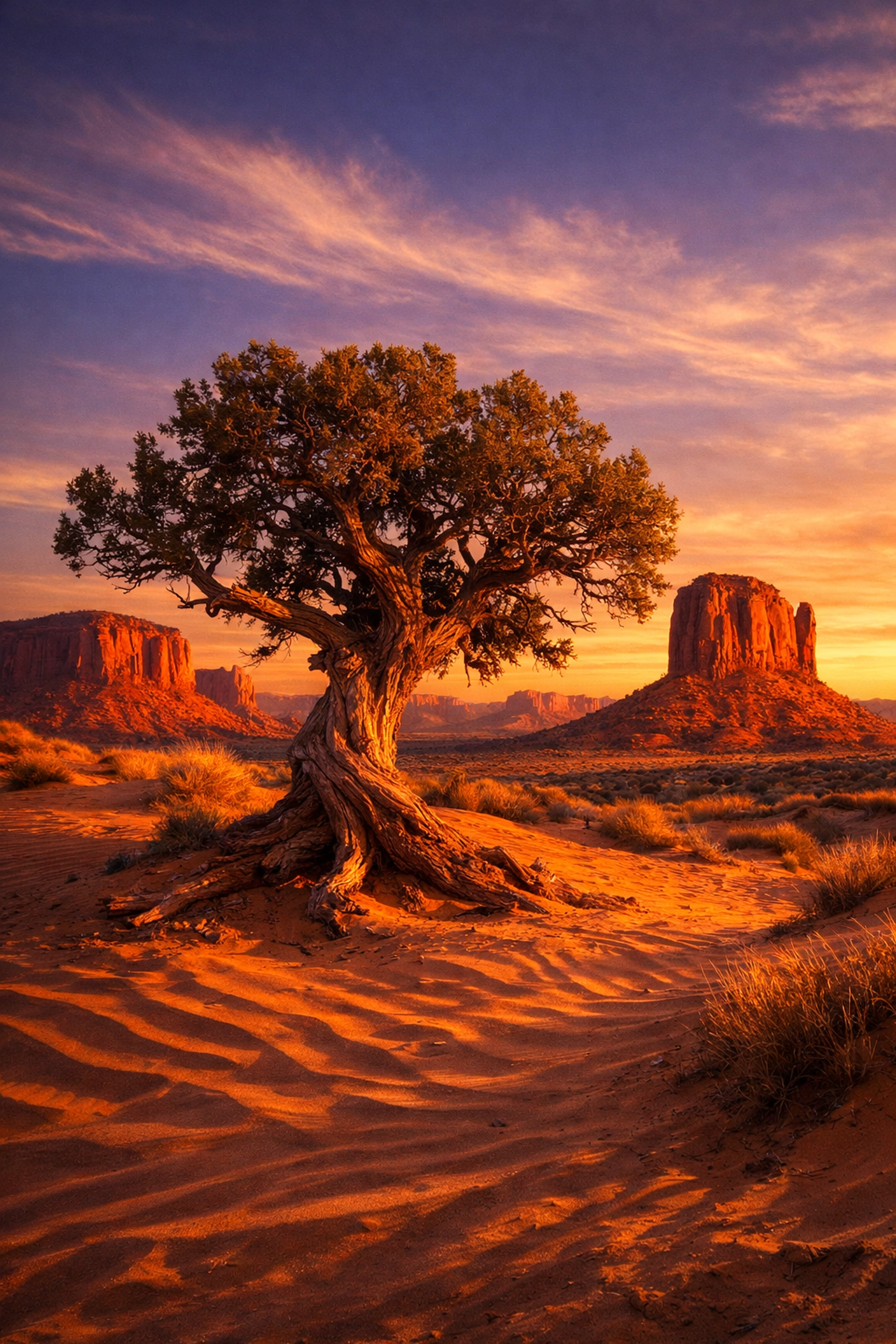 Golden hour desert landscape illustrating the power of post-processing in landscape photography.