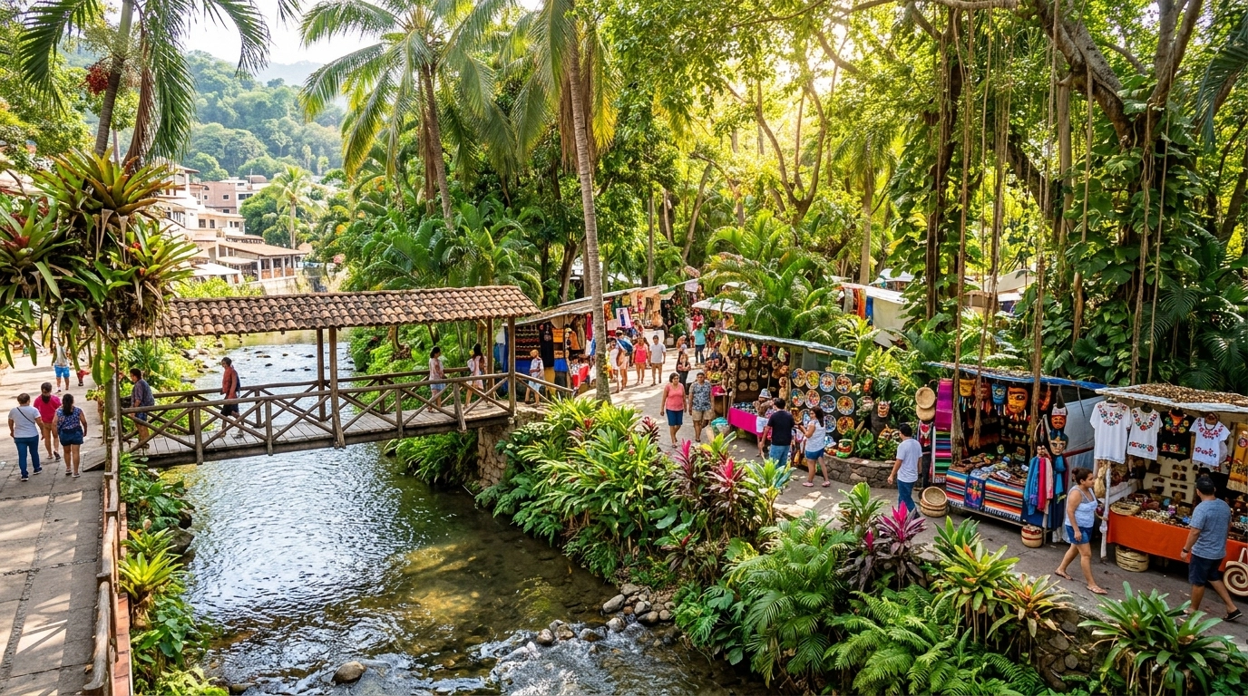 Lush Isla Cuale park and river
