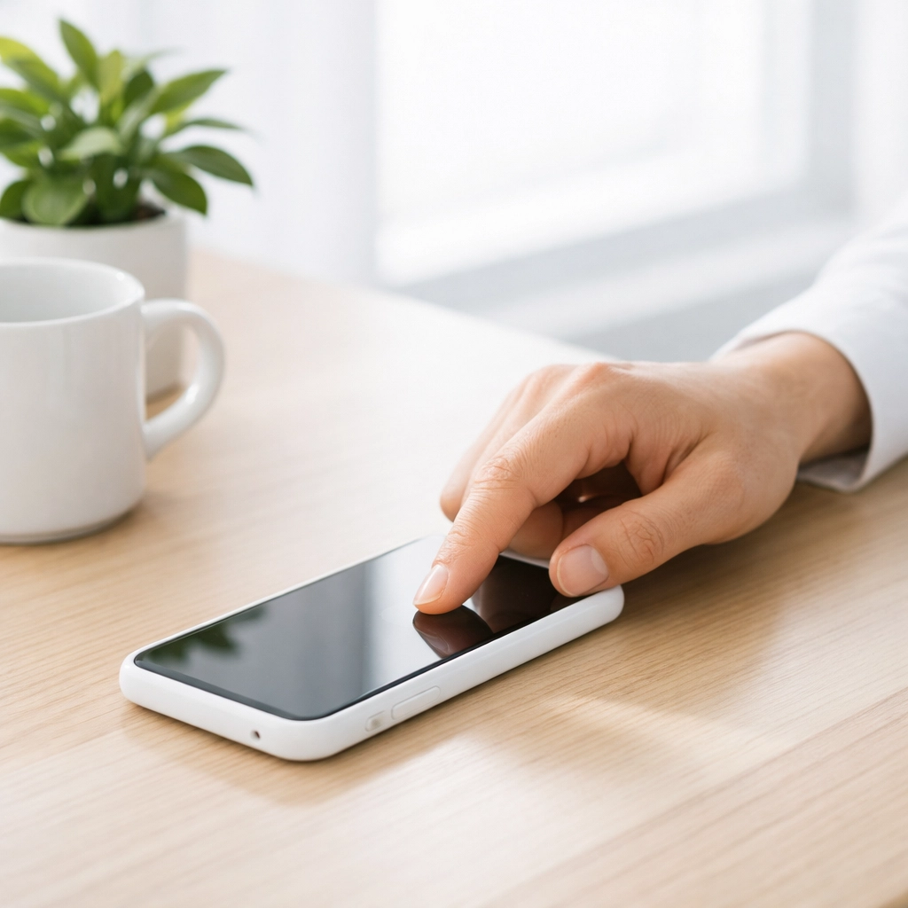 Person using a smartphone to interact with a clear call to action on a mobile-optimized business website.