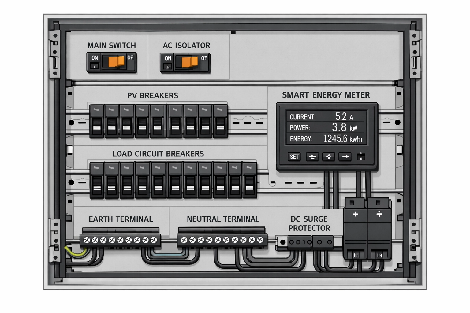 Fachgerechter Verteilerkasten Umbau für die Integration einer PV-Anlage in Wien.