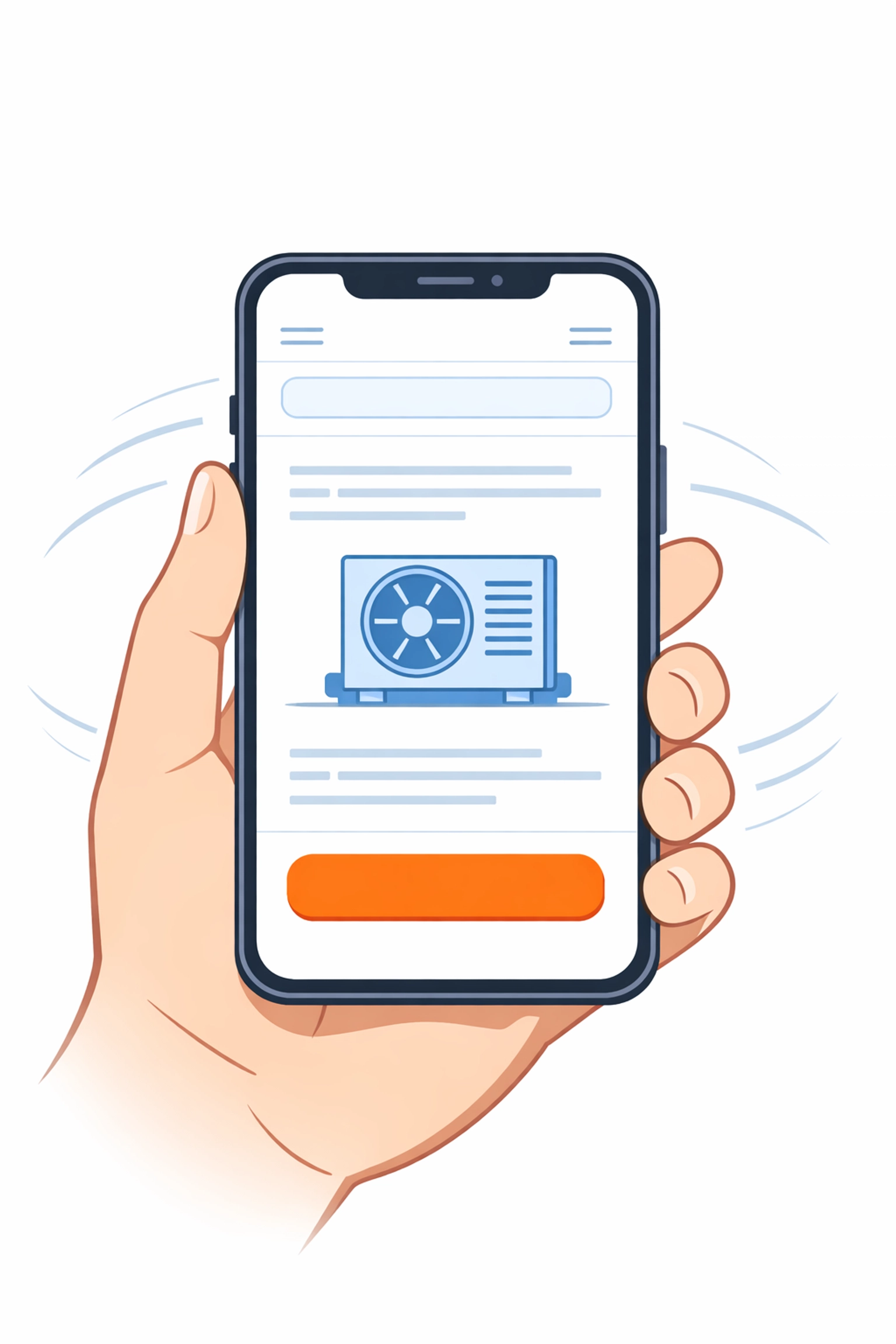 A mobile-optimized HVAC website on a smartphone showcasing fast performance and lead generation.
