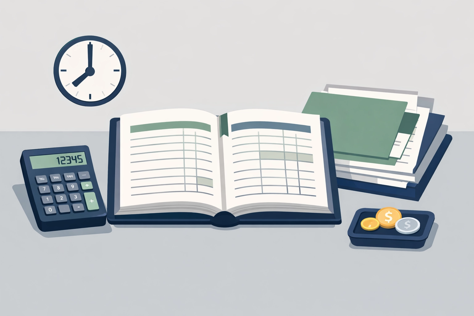 Organized ledger and icons for overtime and tips to help New Haven taxpayers document 2026 tax deductions.