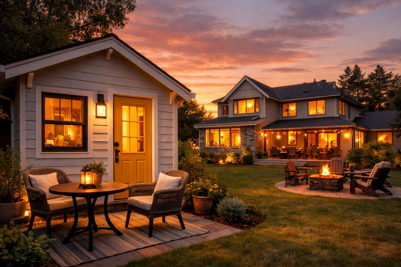 A beautiful suburban home with a guest suite representing house hacking and rental income.