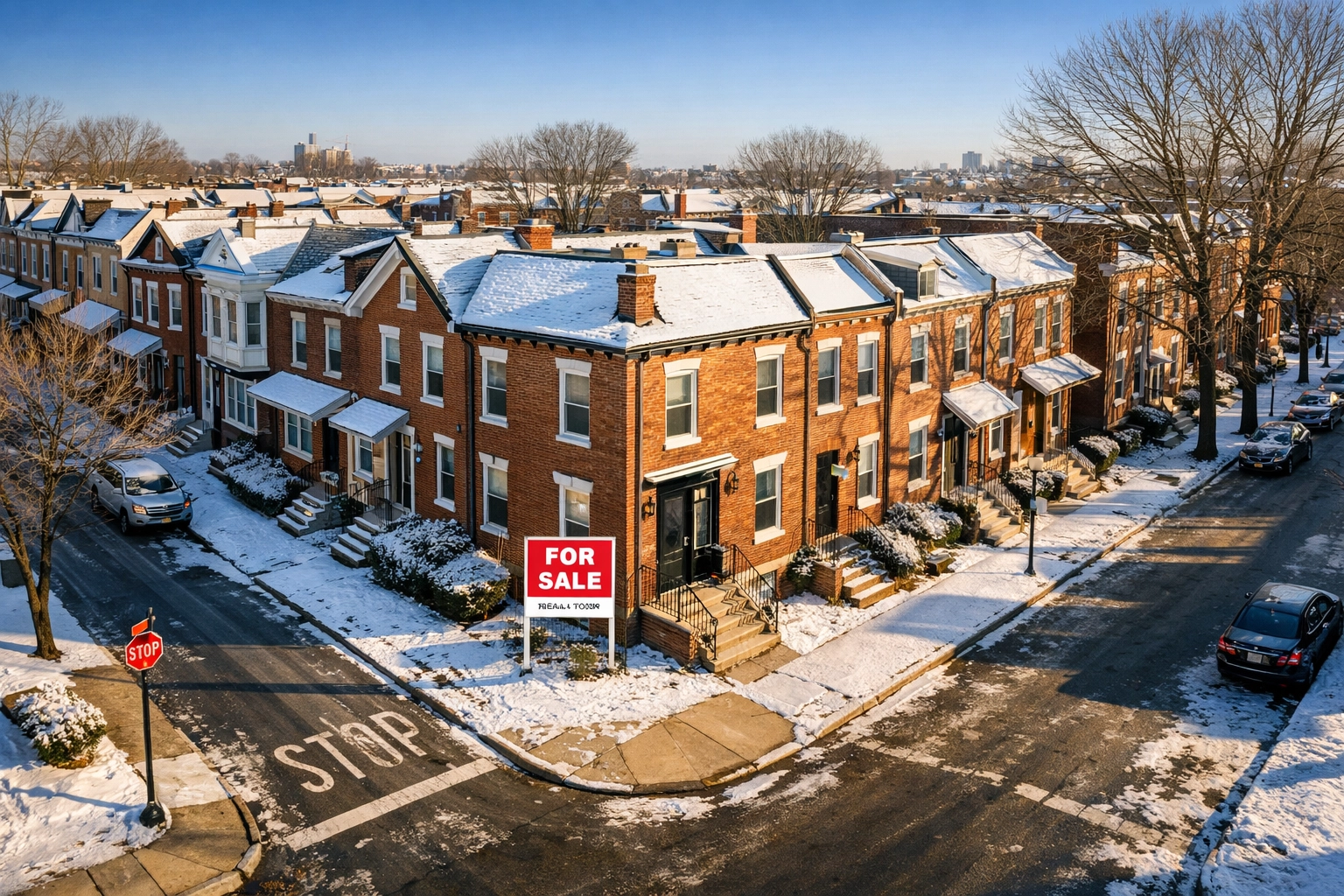 Single home for sale in Philadelphia neighborhood showing low inventory competition Single home for sale in Philadelphia neighborhood showing low inventory competition