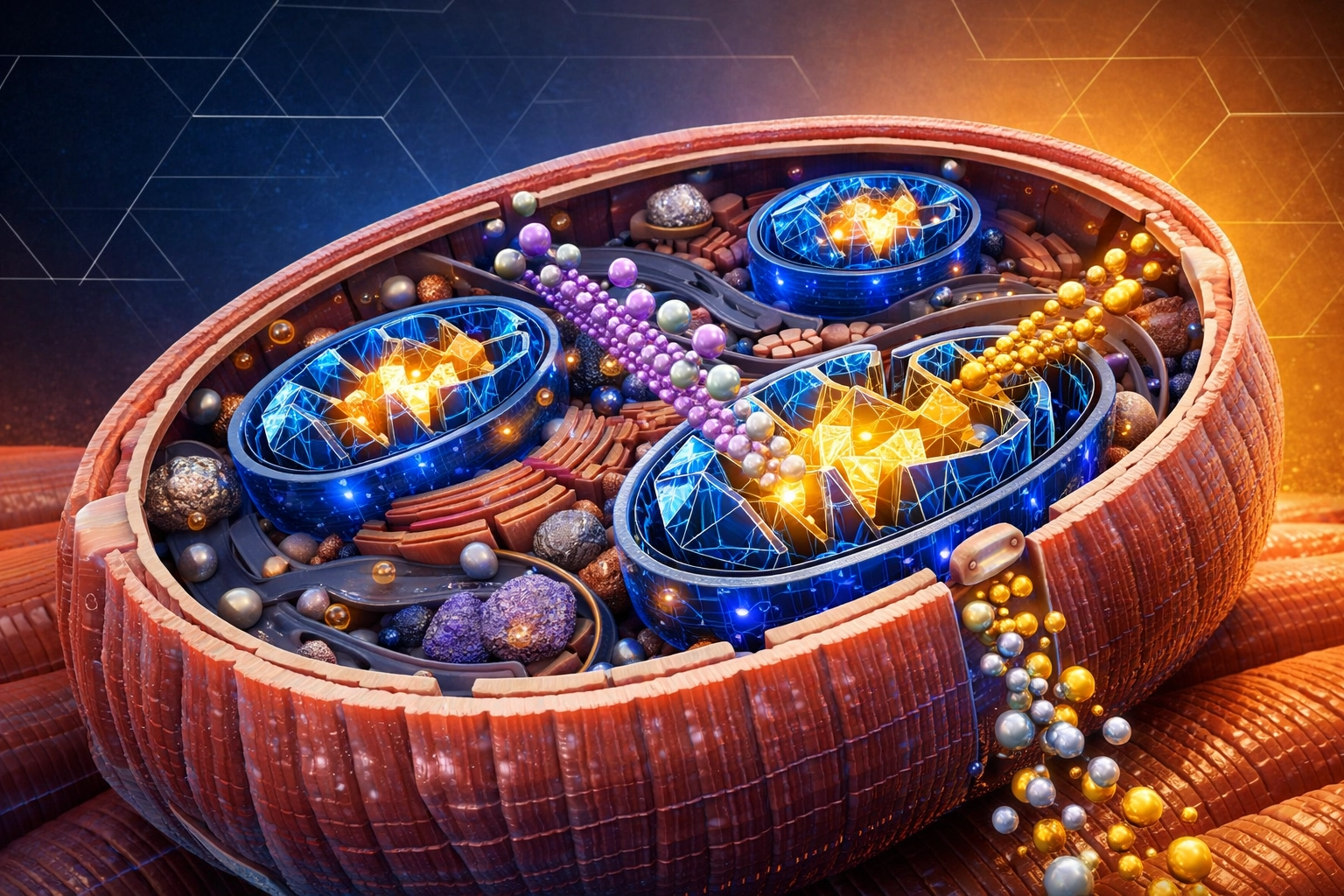 Muscle cell recovery showing trace minerals supporting cellular repair and energy production