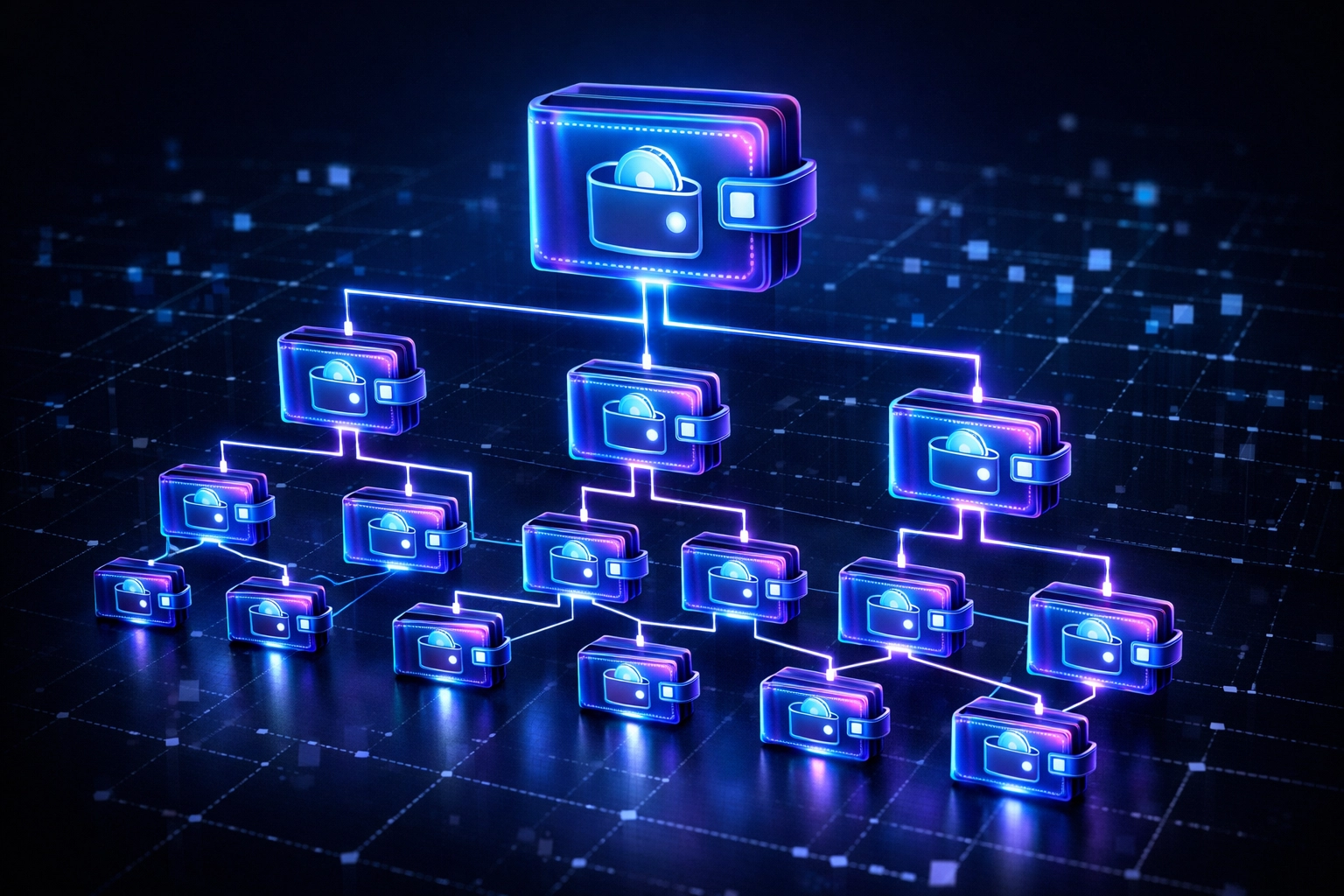 Master and sub-wallet architecture for multi-location business crypto payment management