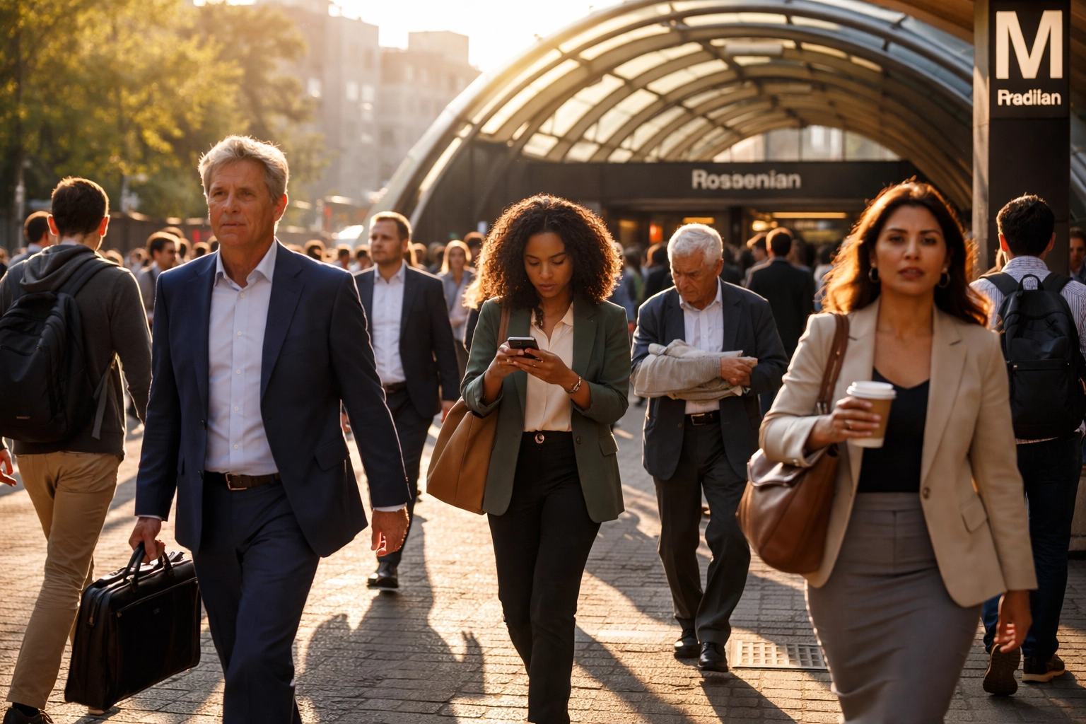 Diverse commuters crossing Key Bridge during morning rush hour in the DMV region local news