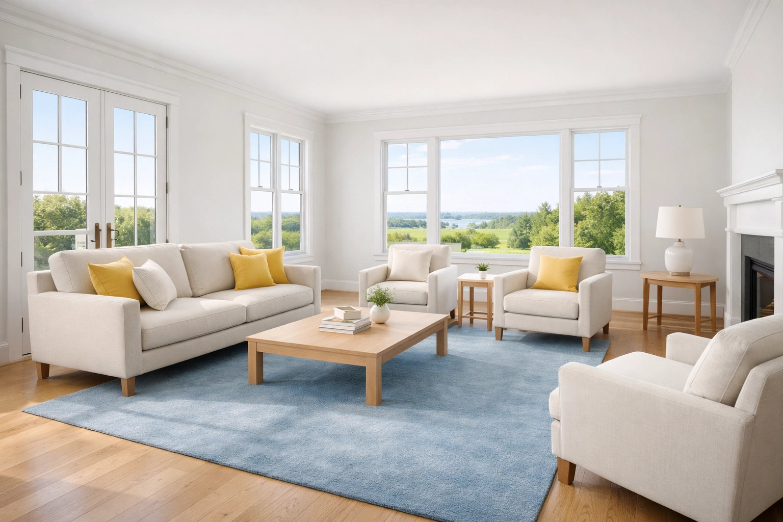 Minimally staged New England living room showing a clean blank slate for Lunenburg real estate.