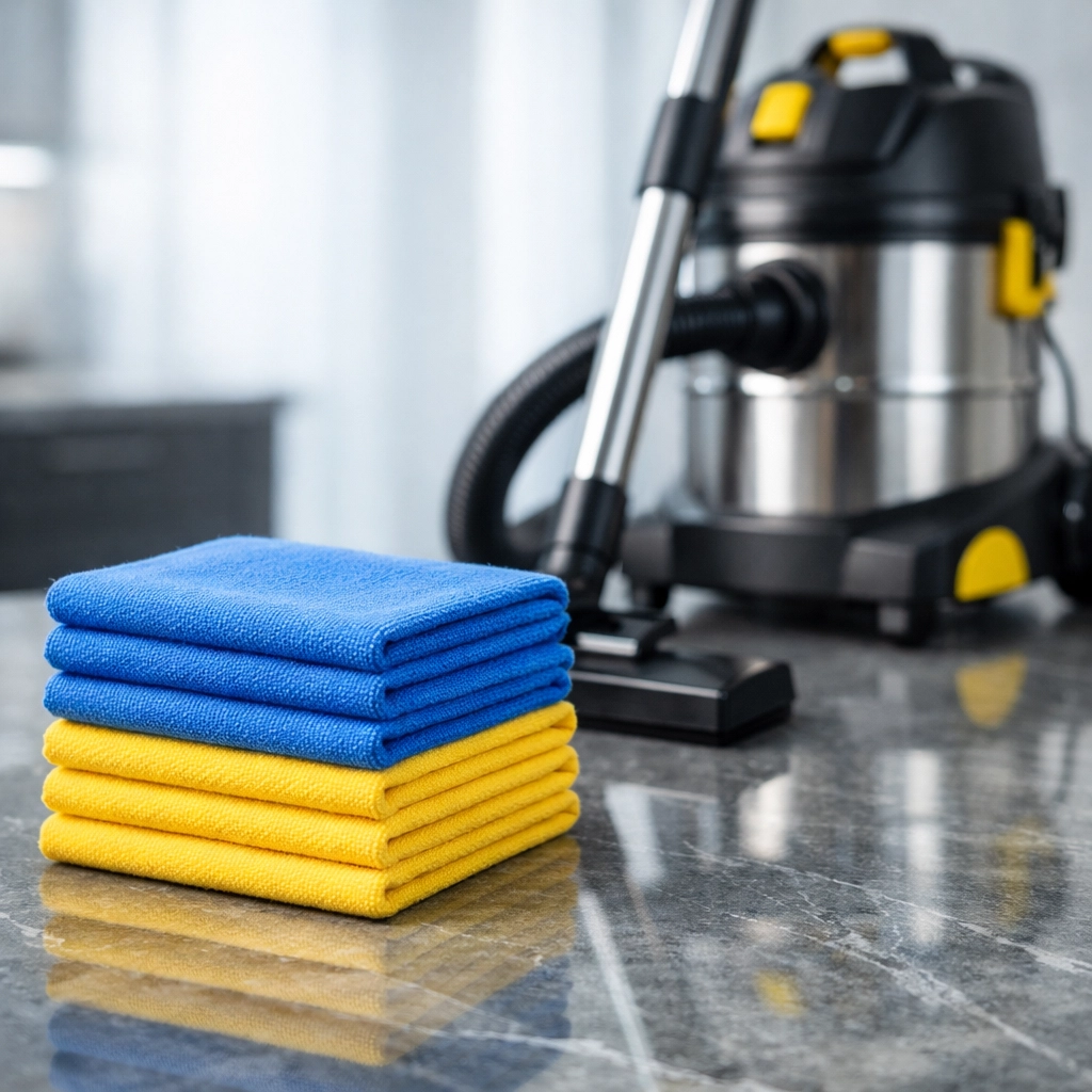 Safe cleaning tools used for professional house cleaning in Littleton, MA to protect family and pets.