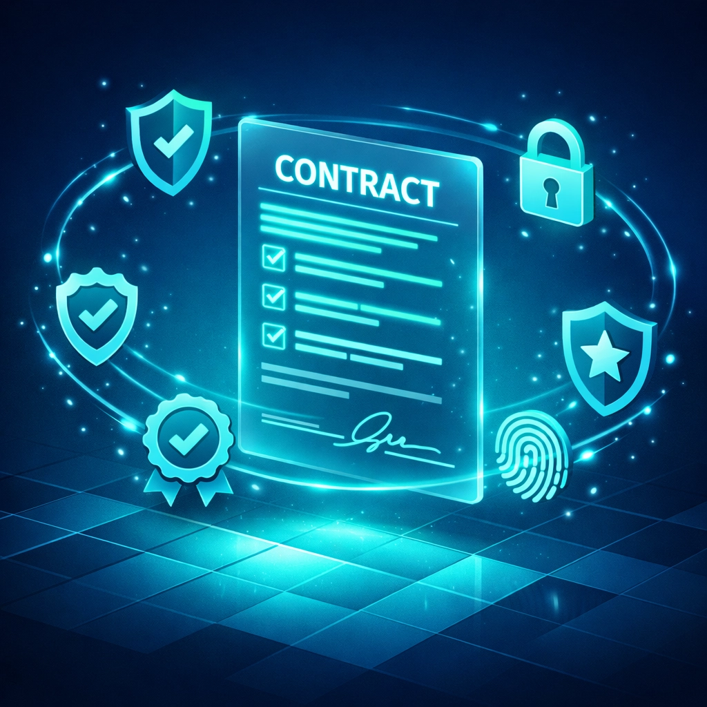 Vendor contract with security requirements and compliance checkpoints
