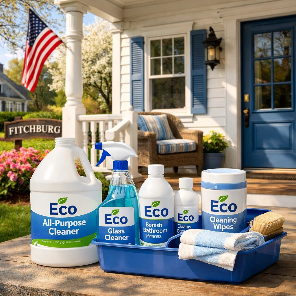Exterior of a Fitchburg home featuring professional house cleaning services and eco-friendly supplies.