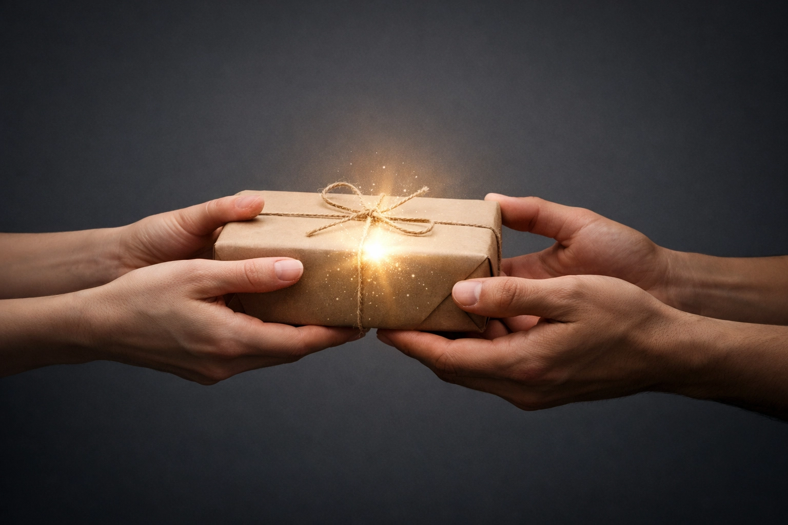 Hands sharing a gift of provision, representing practical support for mothers in need.