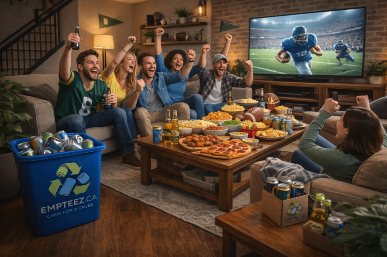 A group of friends watching a football game