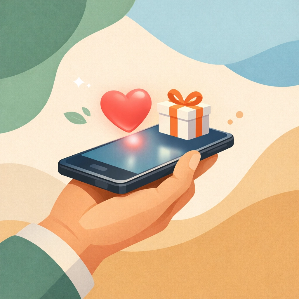 Digital illustration showing simple online giving through the Church Center app at Green River Alliance Church.