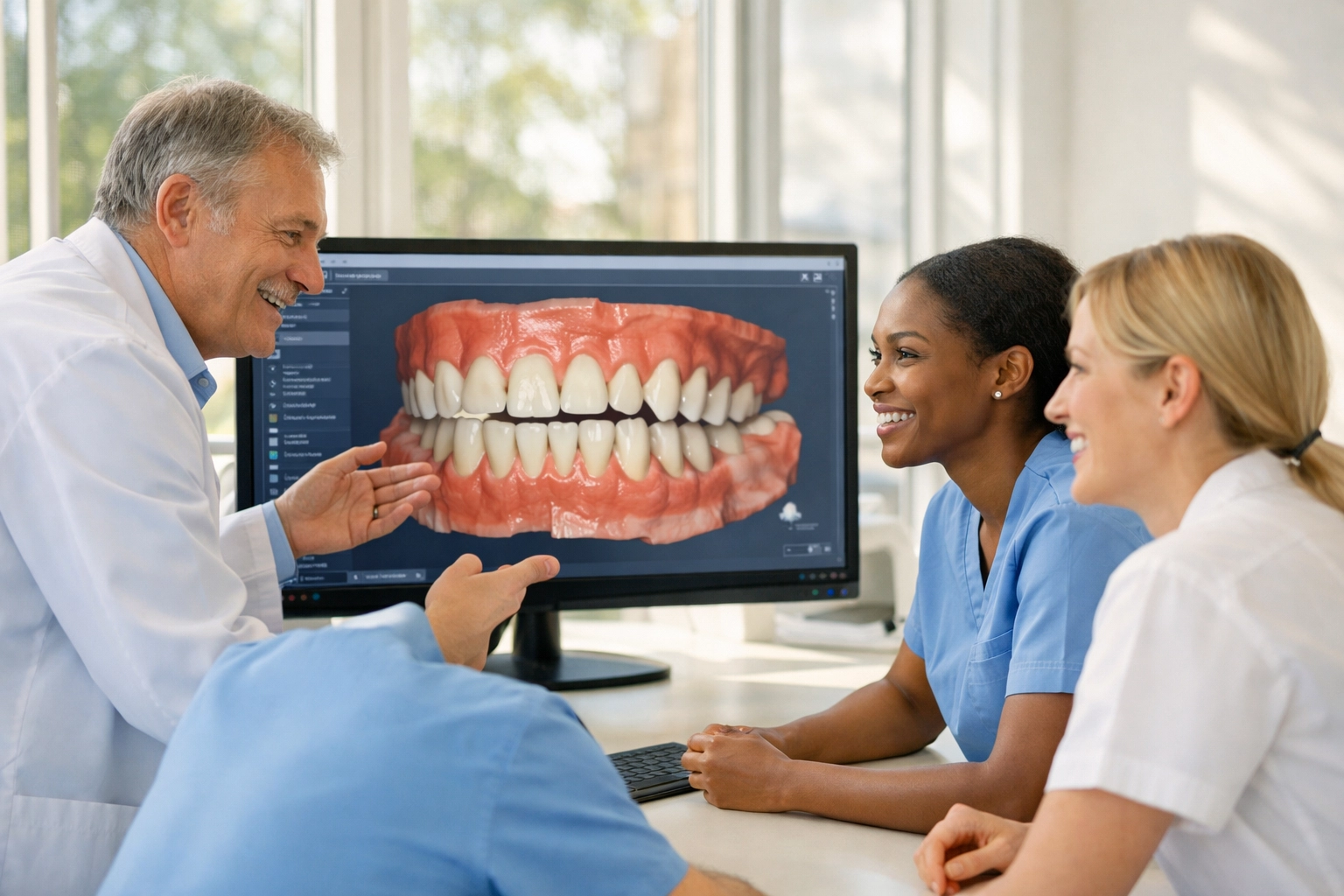 Birmingham dental team discussing training and quality improvement schemes to support NHS contract reforms.