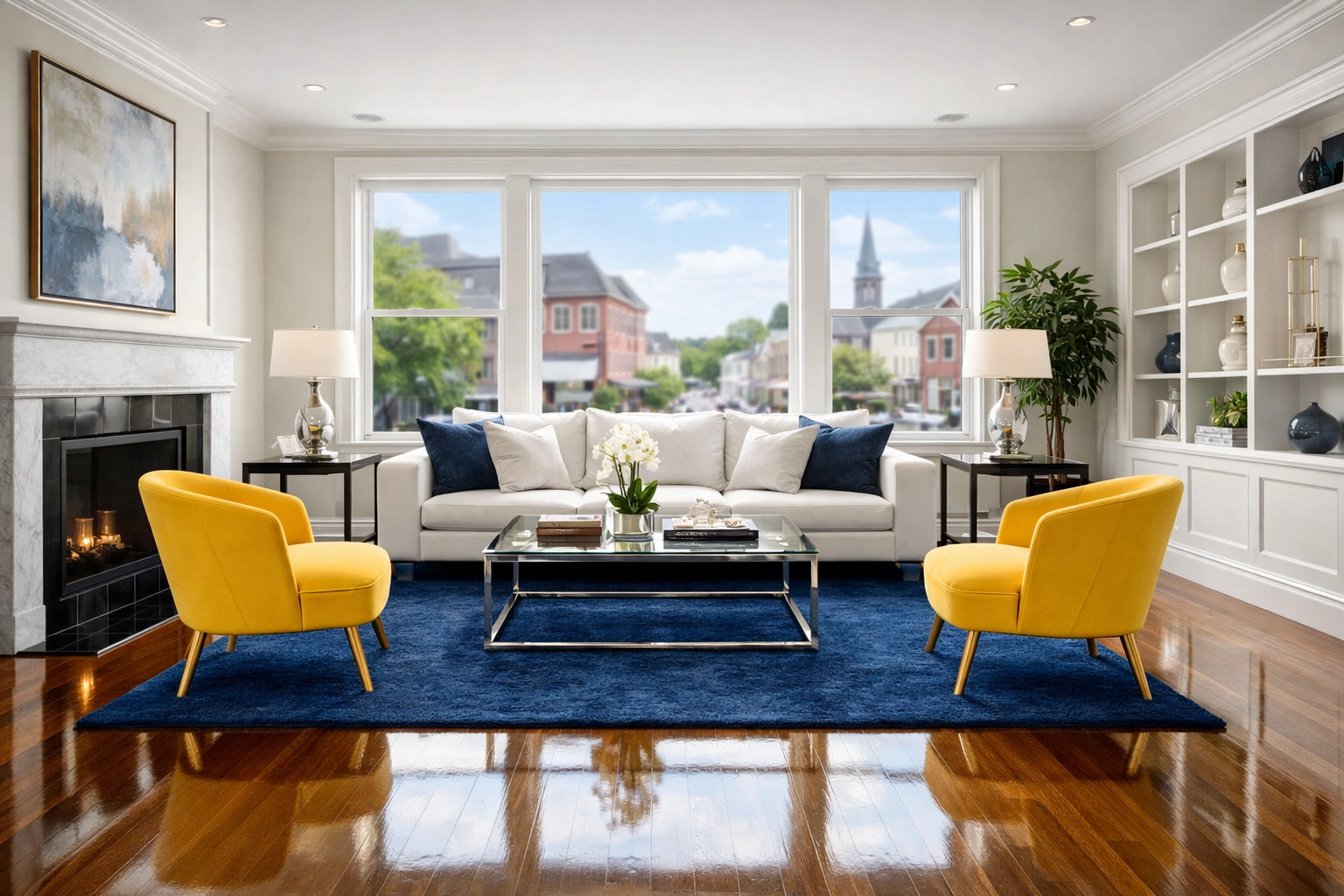 Beautifully cleaned apartment living room in Leominster MA, showing the results of professional cleaning.