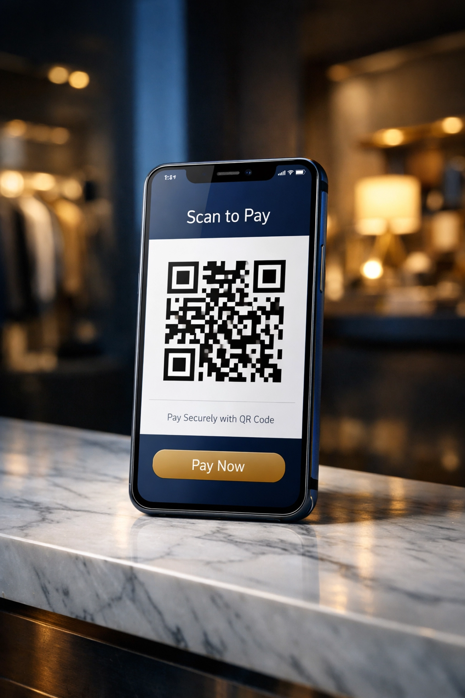 Smartphone displaying QR code payment interface for instant crypto POS transactions