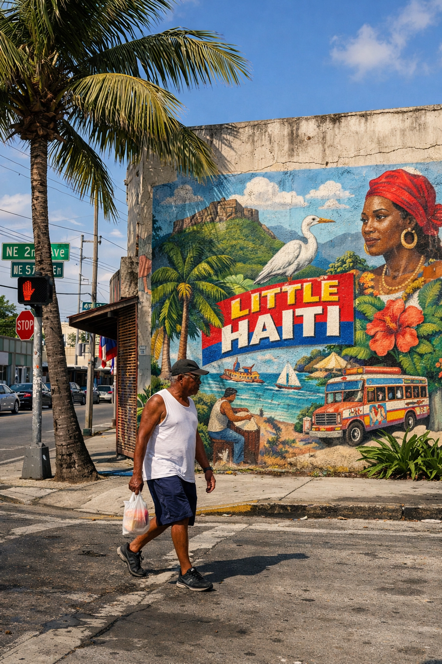 Culturally rich street murals in Little Haiti, showcasing Miami hidden gems and local Caribbean heritage.