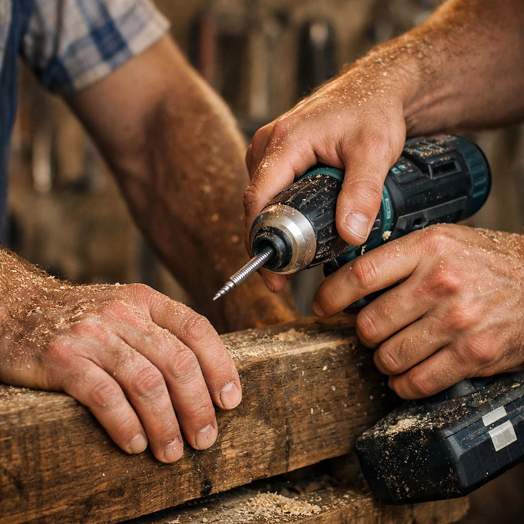 Close-up of two men's hands working with tools, representing the physical intimacy found in MM romance stories.