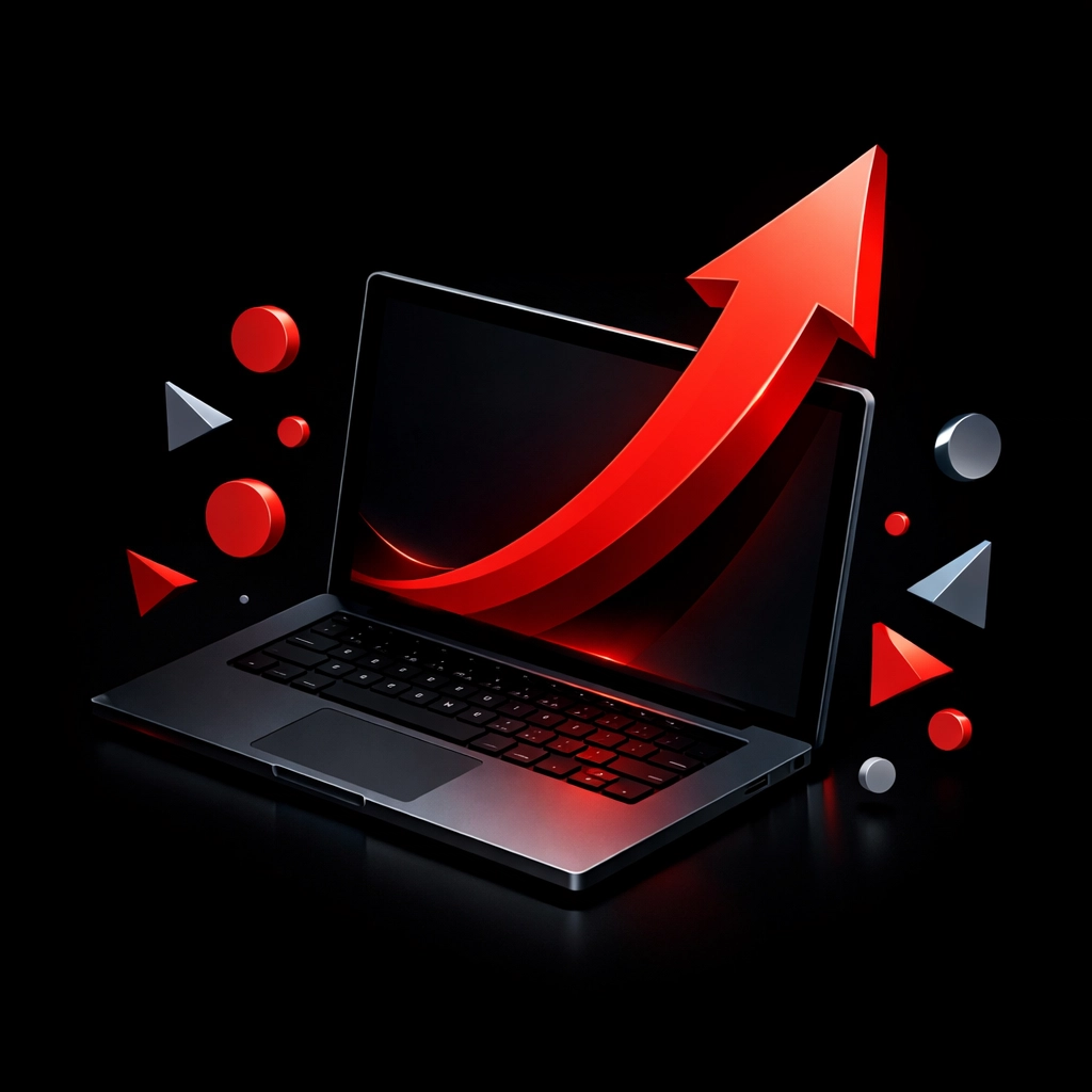 Graphic representing business growth and increased enquiries after a professional Bristol website update.