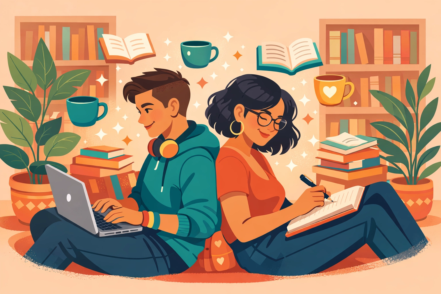 Queer authors writing MM romance and gay fiction in supportive creative workspace