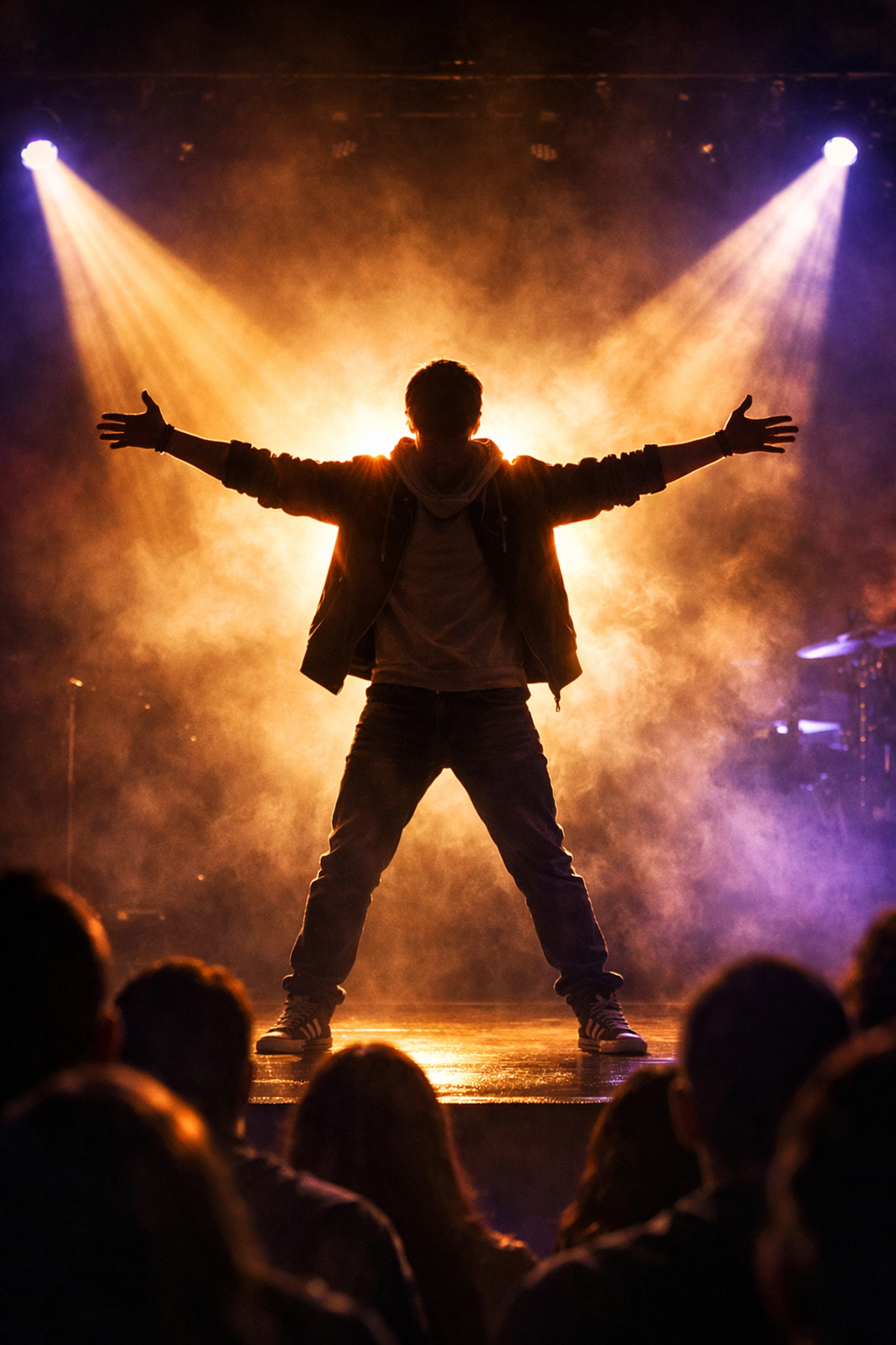 Confident performer singing This Is Me from Greatest Showman with empowering stage presence