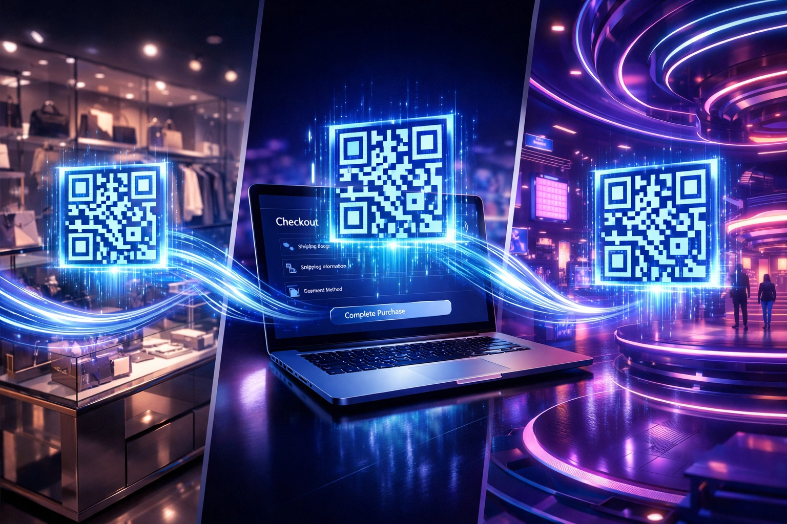 Unified QR code crypto payment system working across physical store, online checkout, and metaverse environments
