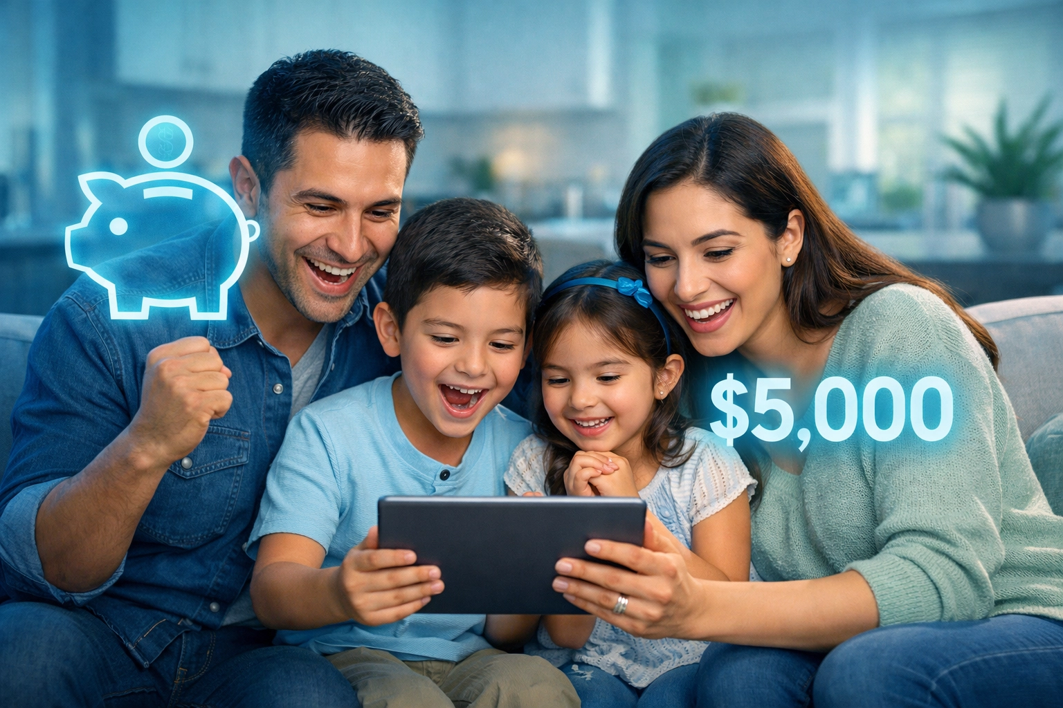 Familia usando servicios de preparación de impuestos digitales en Lake Worth Florida