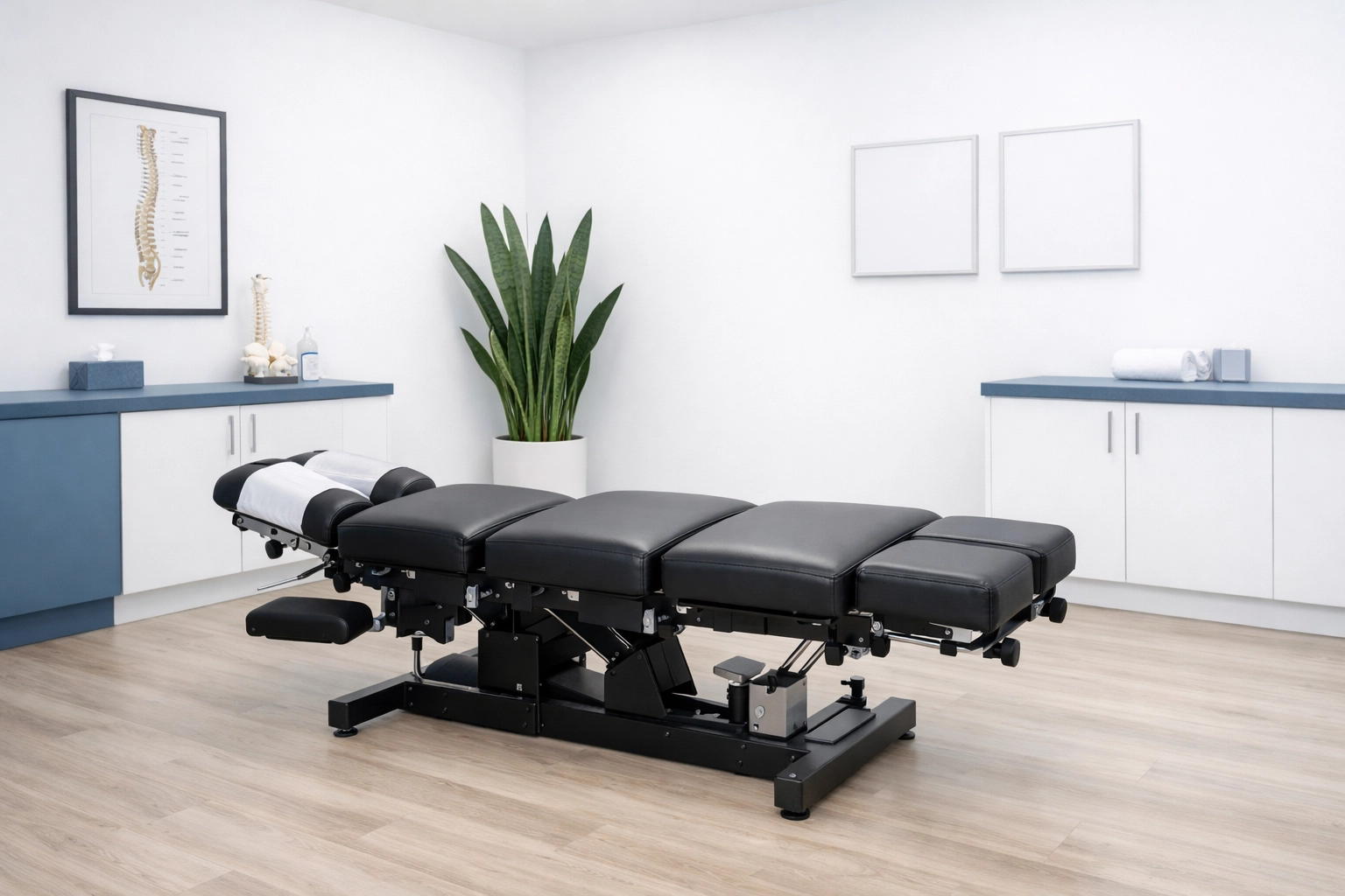 Professional chiropractic adjustment room illustrating high-quality care and reputation management for local clinics.