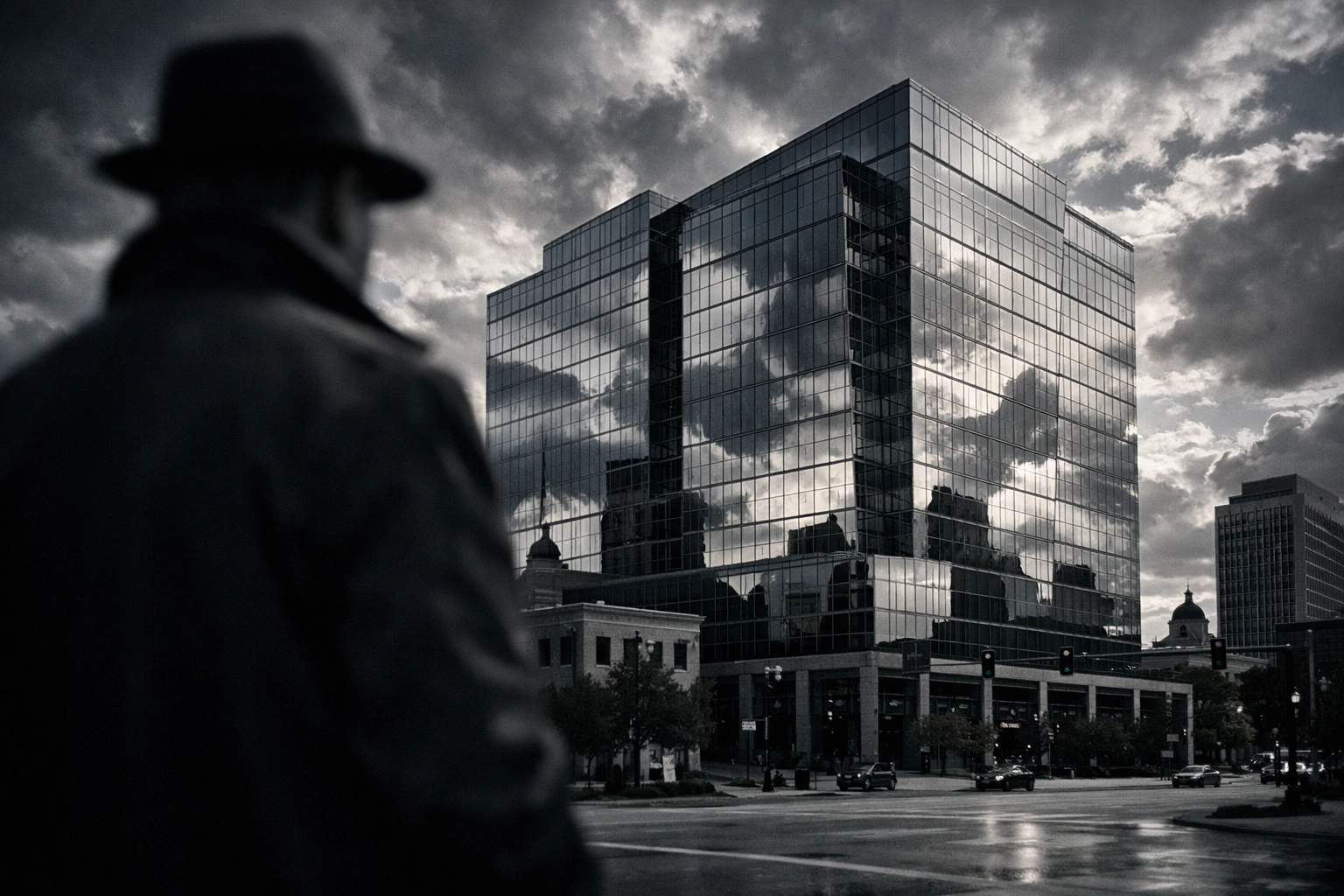 Professional private investigator observing a Columbia SC office for a South Carolina background check.