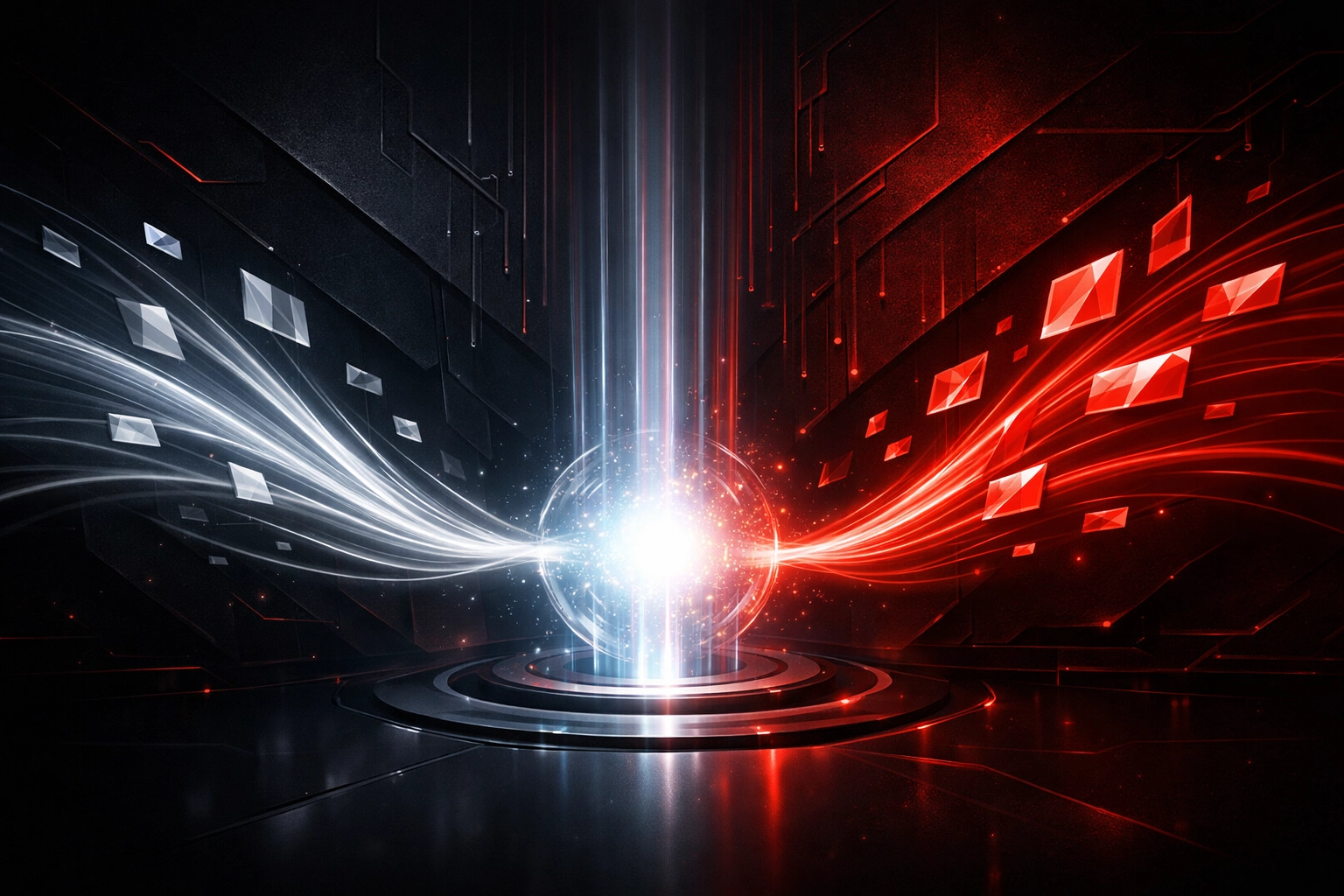 Central AI core processing data signals to build brand citation authority and trust in generative search.