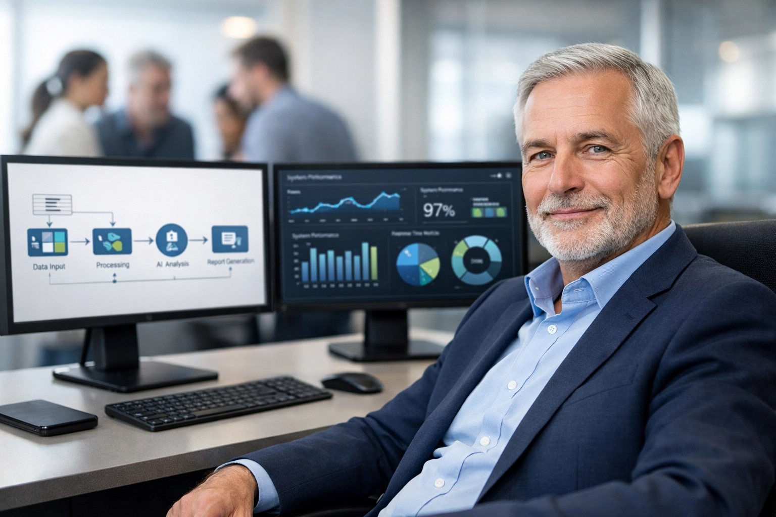 IT manager monitoring automated Agentic AI workflows for efficient ServiceNow infrastructure management.