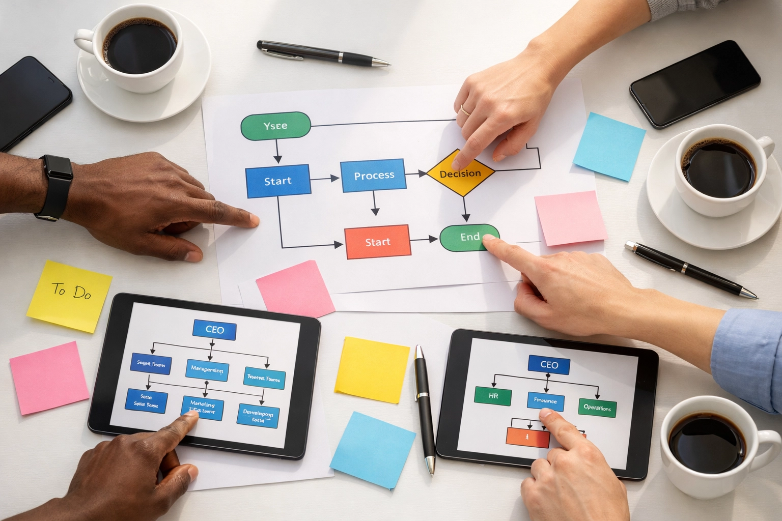 Team collaborating on ServiceNow workflow design and implementation planning