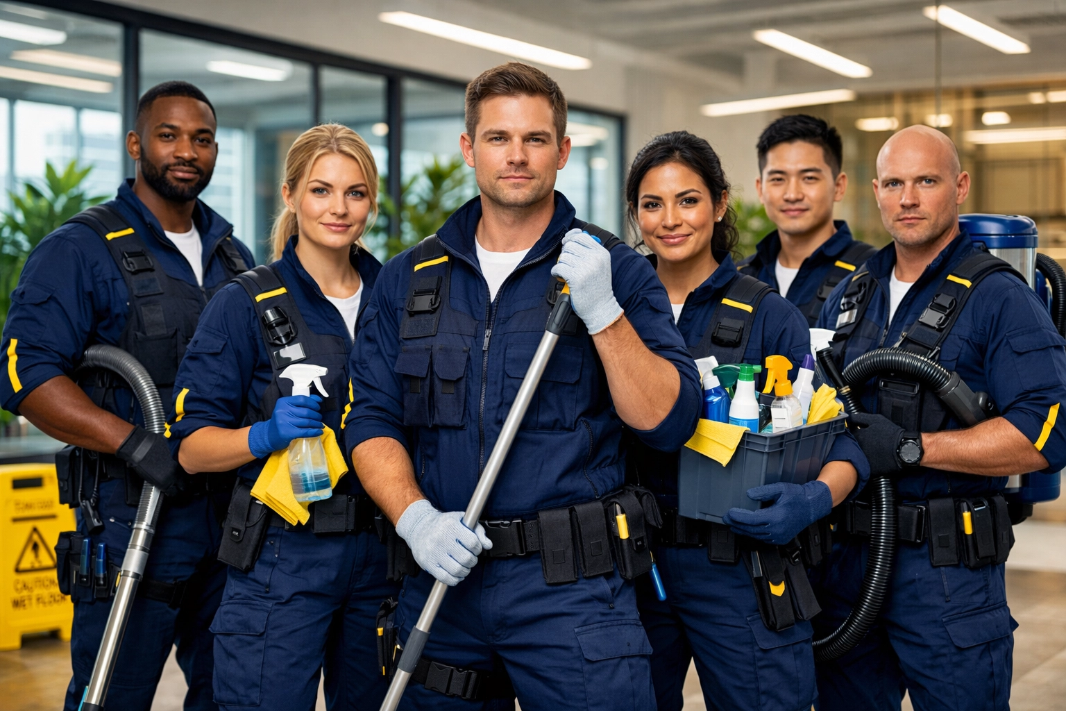 The Cleaning Ninjas Inc team standing ready to deliver top-tier janitorial services Massachusetts.