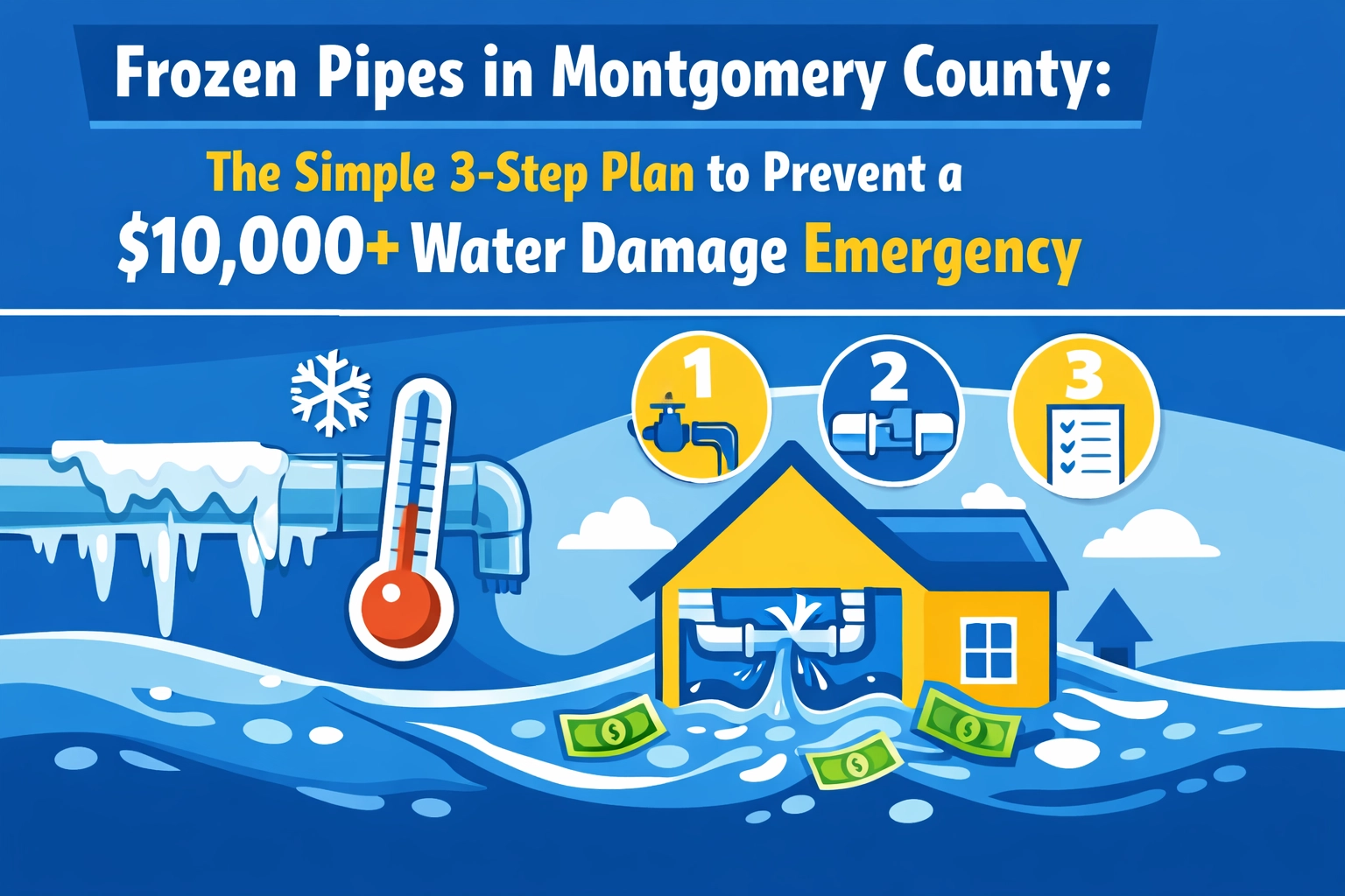 [HERO] Frozen Pipes in Montgomery County: The Simple 3-Step Plan to Prevent a $10,000+ Water Damage Emergency
