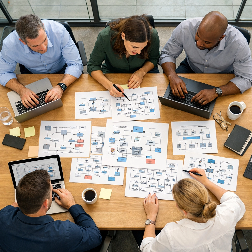 ServiceNow implementation partner team collaborating on ITOM mapping and data governance for Agentic AI.