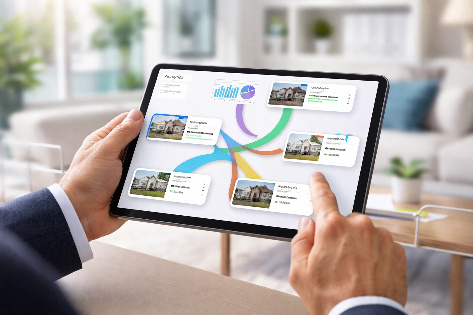 Agent presenting AI-powered home selling options on a tablet during a South Jersey property consultation
