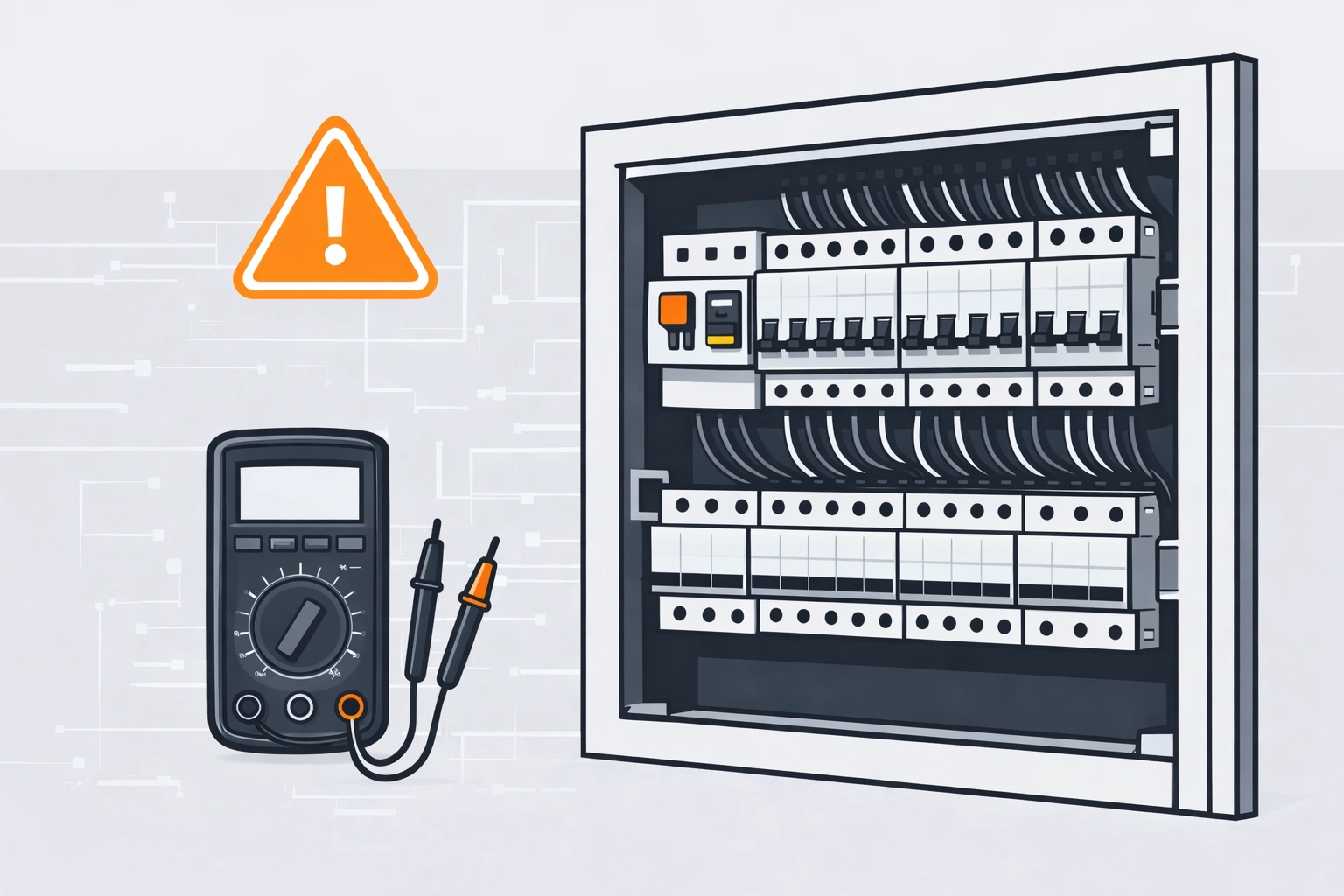 Elektriker 1040 Wien mit Messgerät am Sicherungskasten bei Notdienst-Einsatz