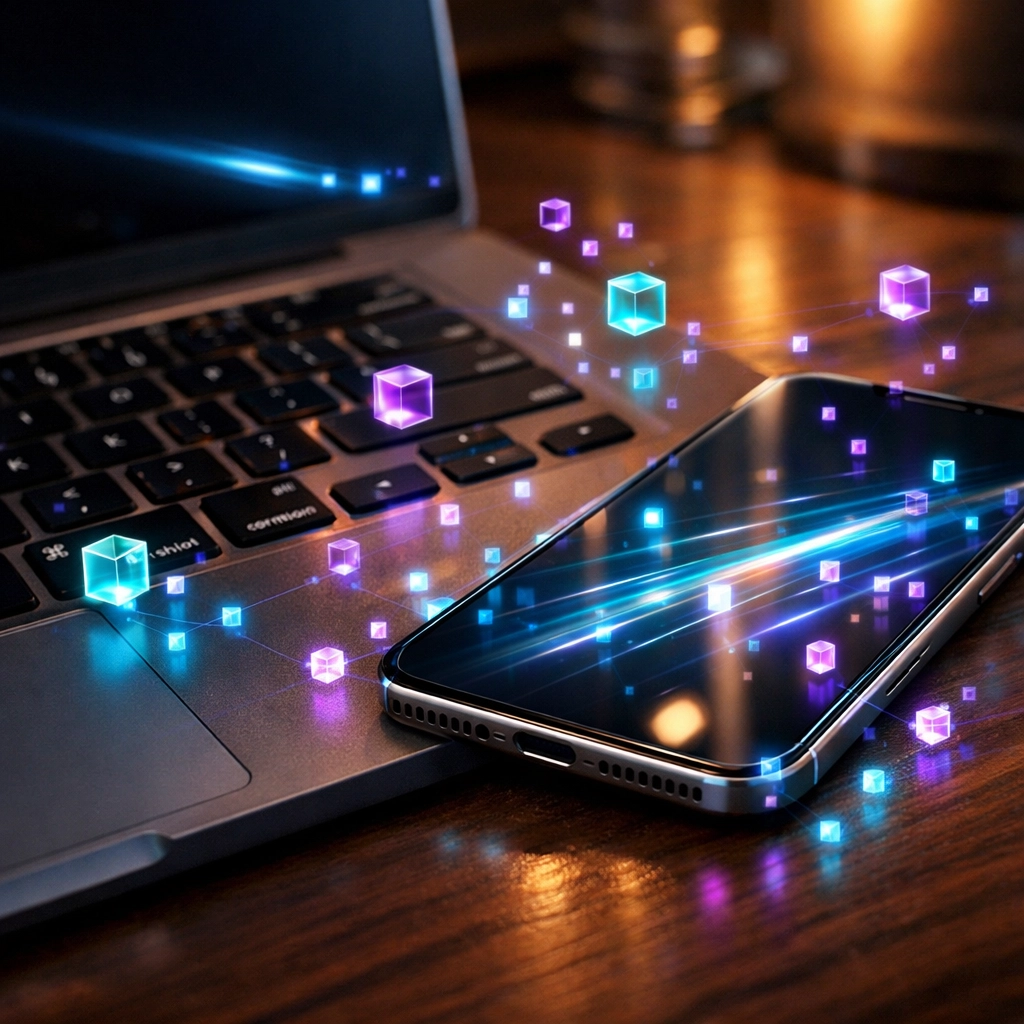 Visual representation of competitor tracking pixels and marketing tech signals on digital devices.