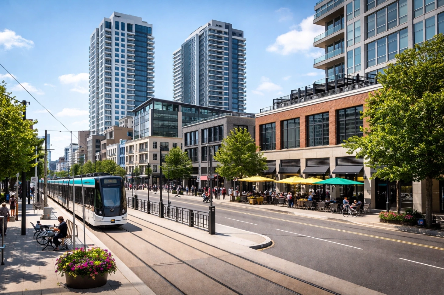 Modern Uptown Waterloo Streetscape