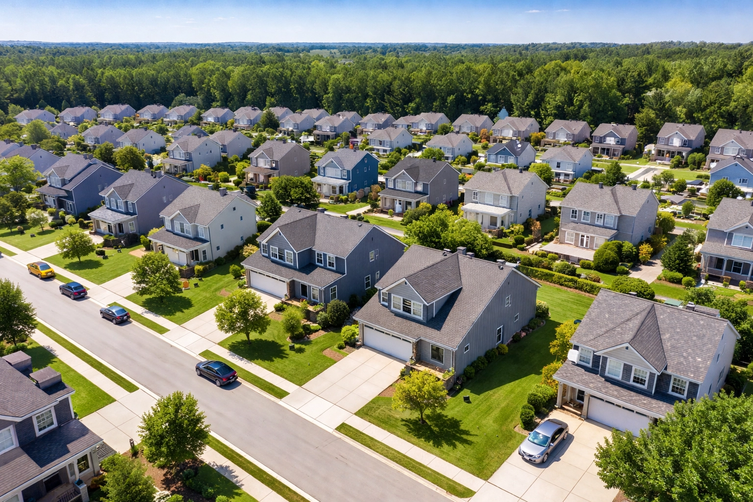 Aerial View of Triad NC Single-Family Home