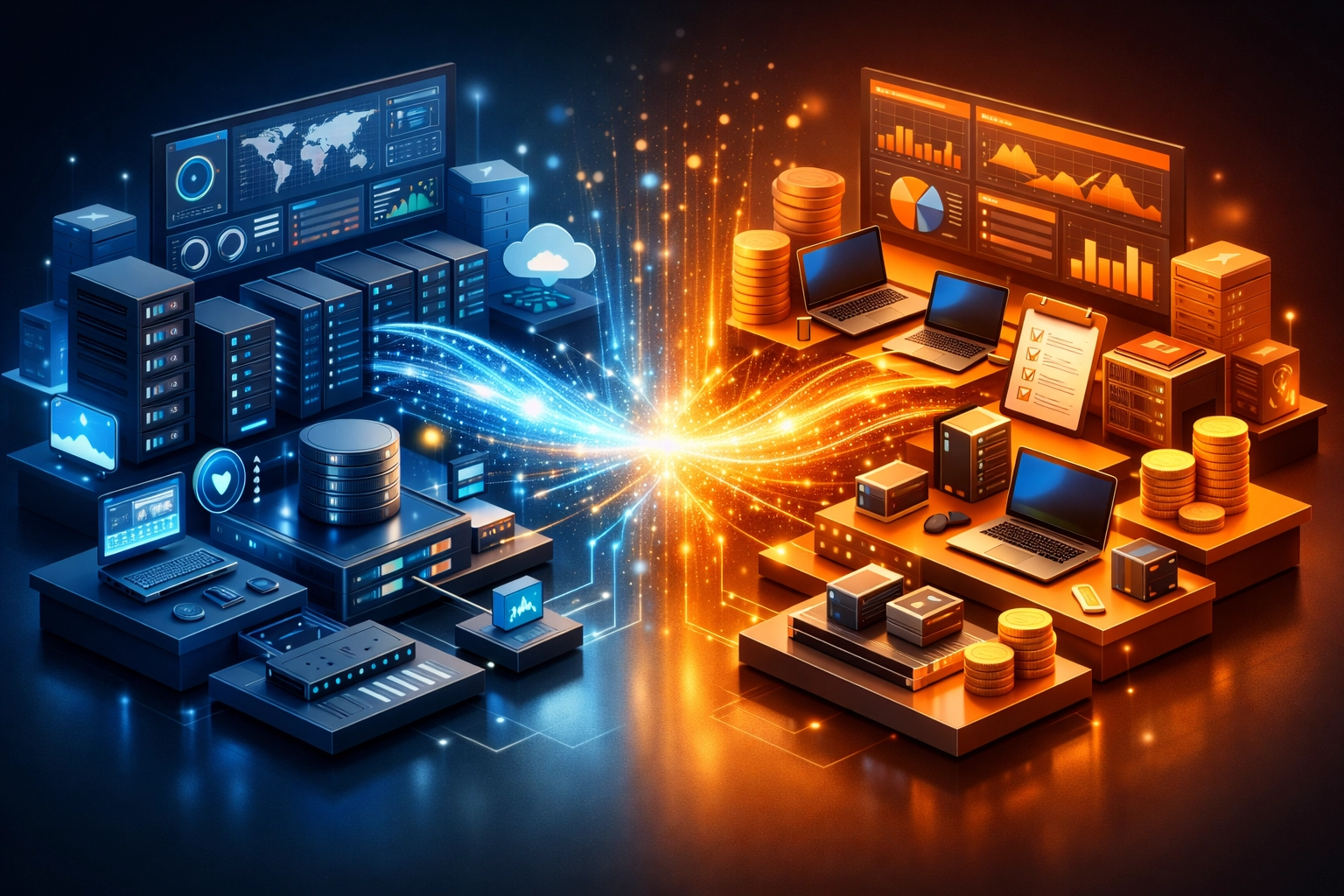 ITOM and ITAM integration showing connected systems for improved ServiceNow ROI