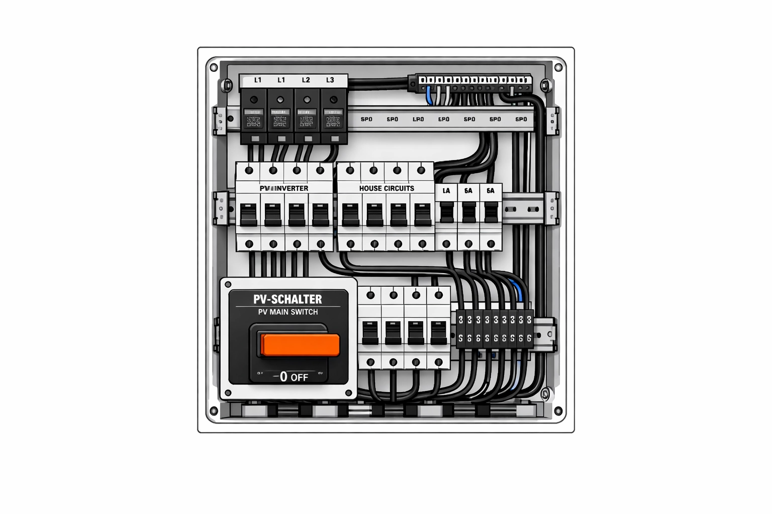 Fachgerechte PV Anlage Installation Wien im modernen Verteilerkasten