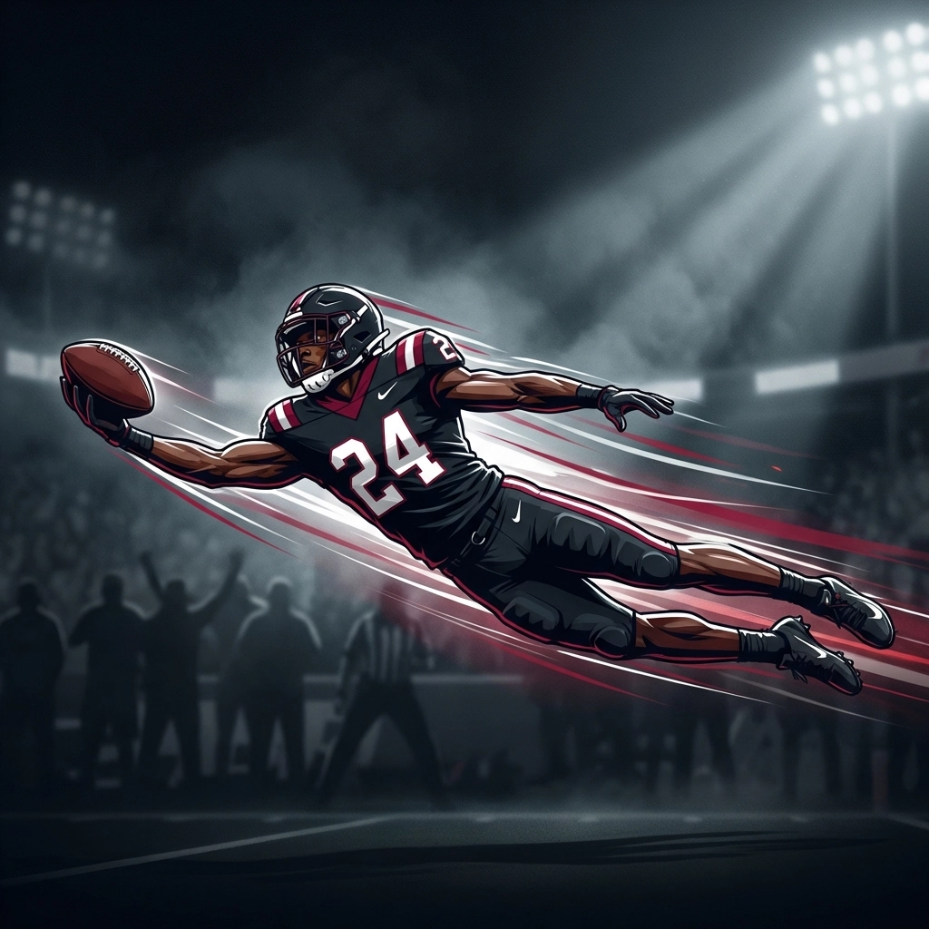 Jamar Owens dives for an interception, showcasing Indiana Hoosiers' secondary talent and athleticism.