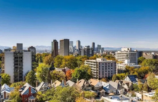 Denver skyline and urban neighborhoods