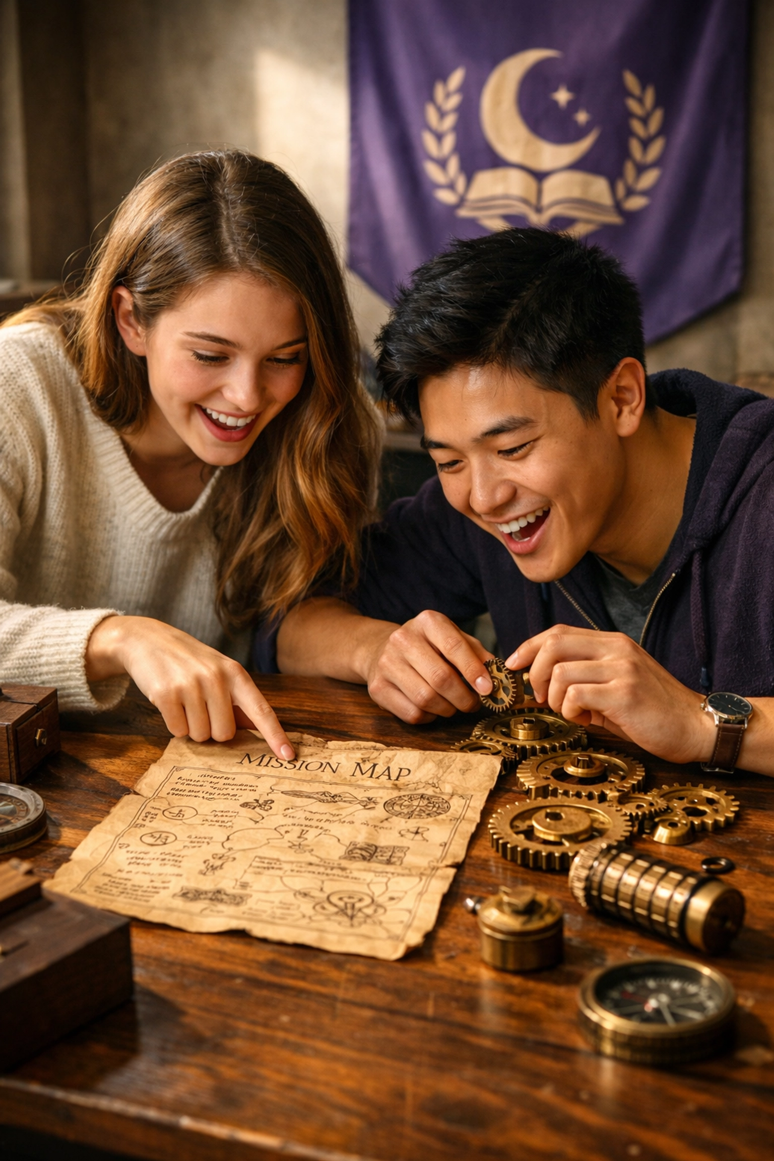 Students working on a gamified, hands-on escape room mission at AZ STEAM Academy to demonstrate subject mastery.