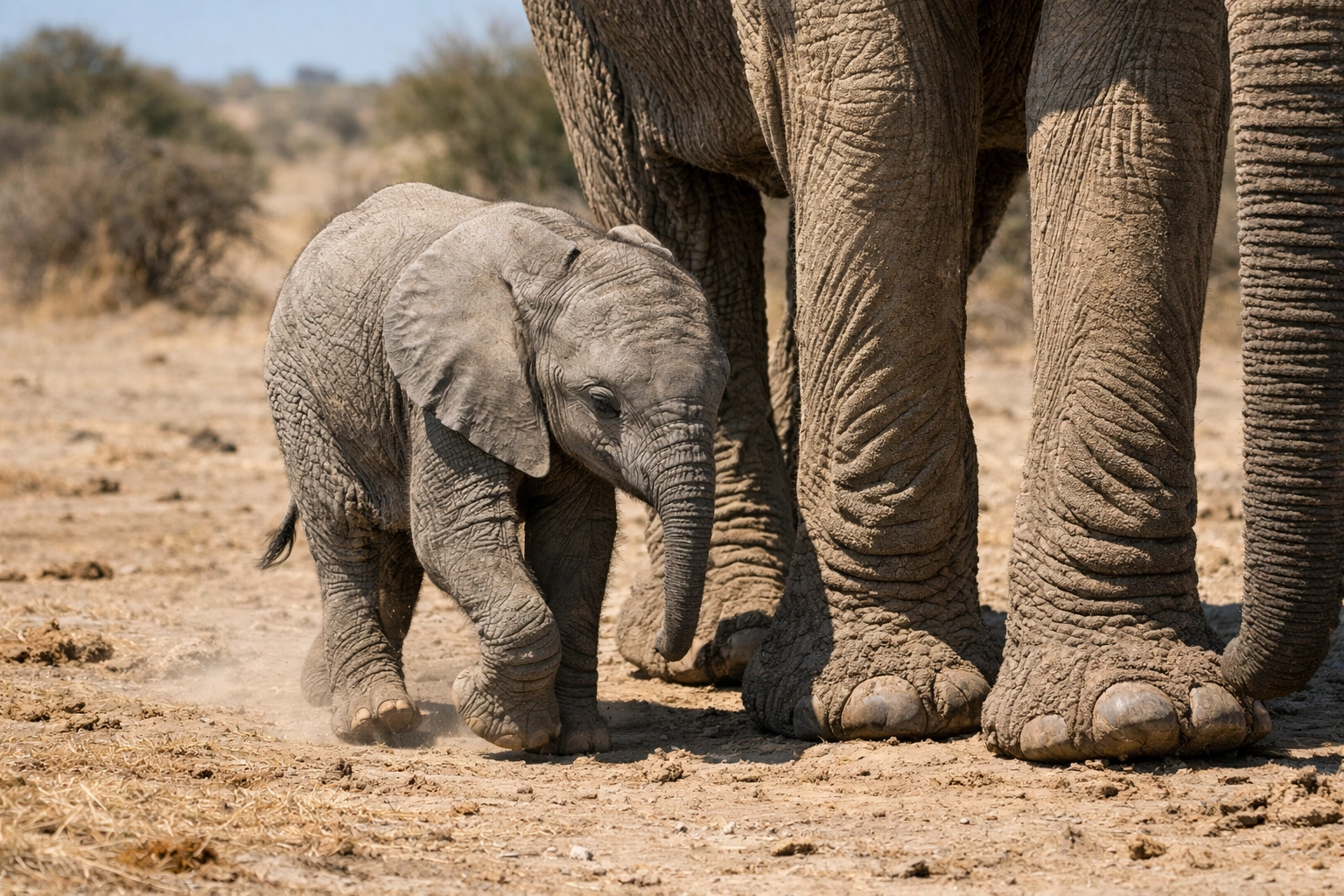 African elephant calf and mother illustrating conservation photography and digital media impact.