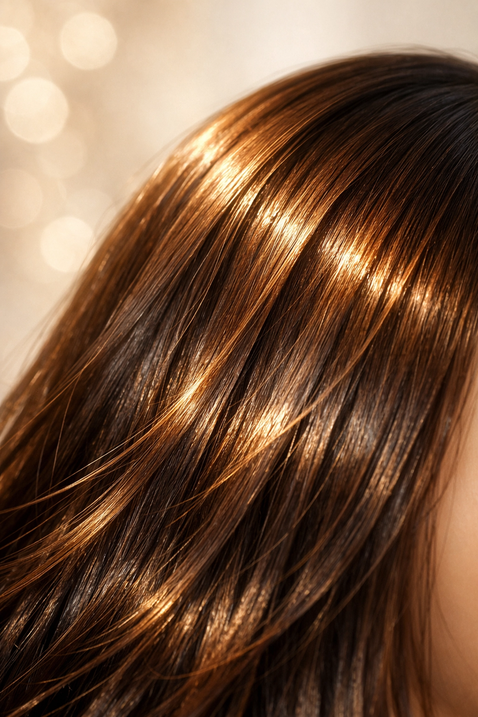 Healthy, shiny hair strands showcasing the goal of professional hair restoration treatments